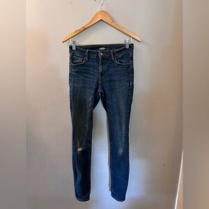 Old Navy Jeans Distressed Dark Wash Denim Skinny 5 Pocket Women’s Size 4 Long